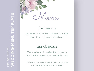 Summer Wedding Menu Free Google Docs Template bridal ceremony doc docs document engagement food google marriage menu ms nuptials print printing restaurant summer template templates wedding word