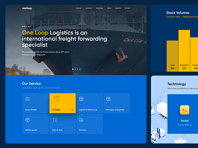 Oneloop Landing Page - Live carrier courier flight illustration landing page location logistics oneloop services ship truck website