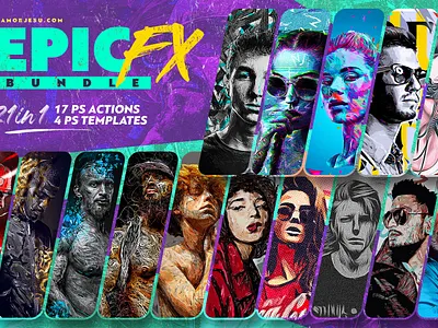 Epic Fx Bundle action actions art bundle design doodle draw effects epic fx graphic design halloween manipulation mid century paint photoshop shatter skech template vector