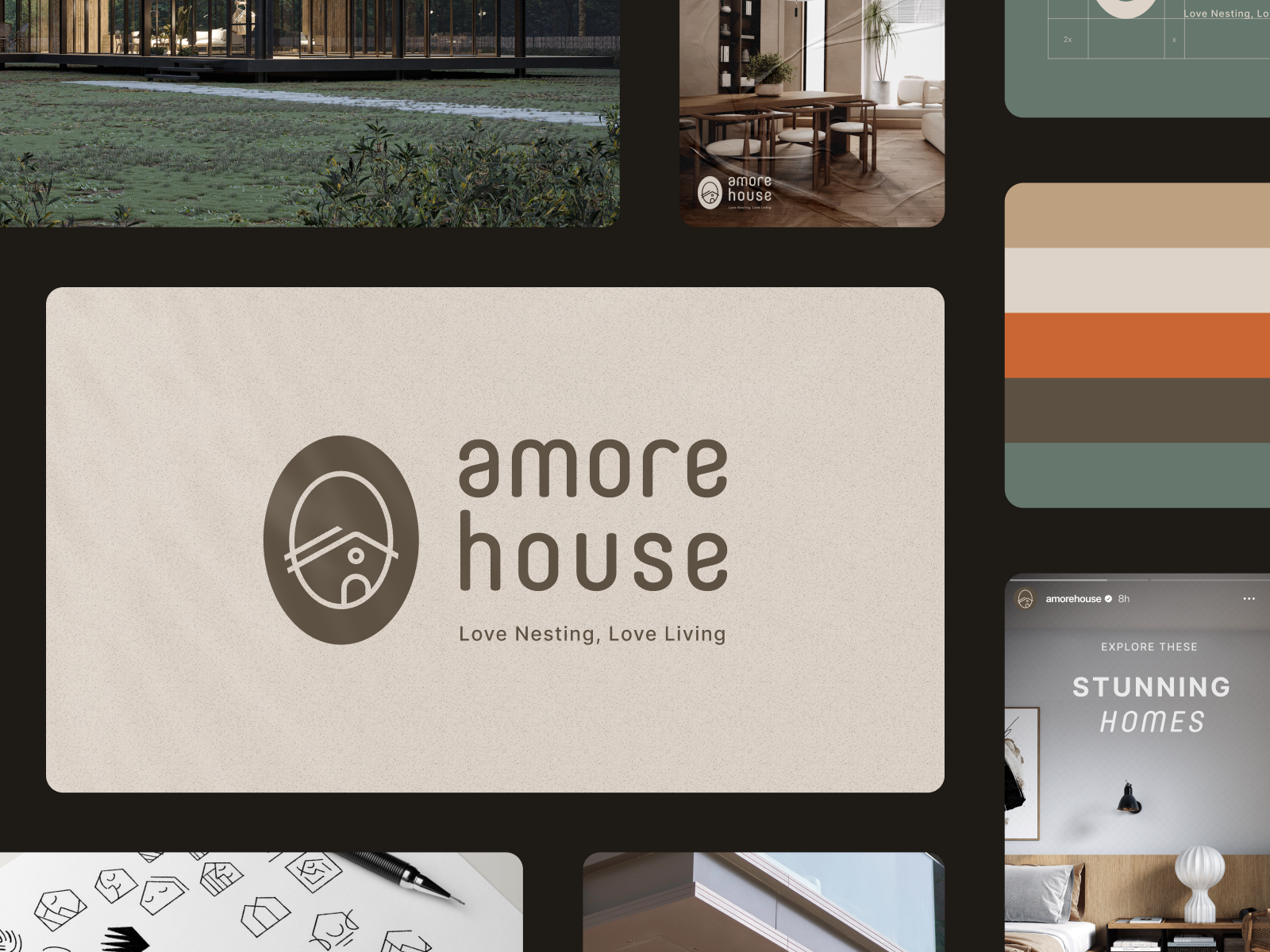 Amorehouse - Brand Identity brand brand guideline brand guidelines brand identity brandguideline branding case study design graphic design housing branding housing company housing logo property branding property company property logo real estate real estate branding real estate company real estate logo visual identity