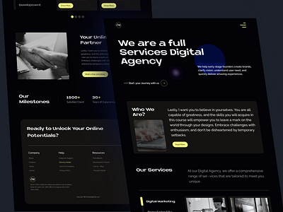 Digital Agency Landing page agency website app design drack mode e commerce habib landing page landing page design minimal minimal website template ui uiux web app website design