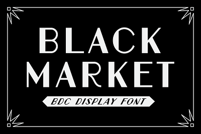 Black Market badge branding design display font fonts graphic design identity logo type typeface typography vector