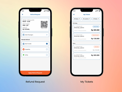 Ticketing App - Refund design mobile app refund ticket travel ui ui design