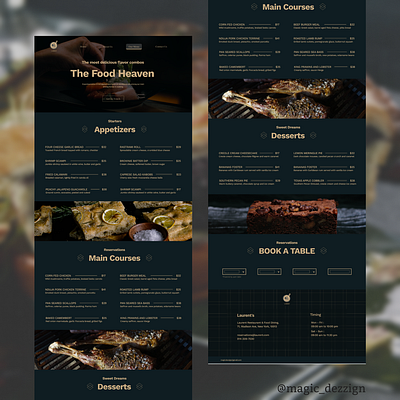 Restaurant Menu Page app branding design graphic design illustration logo typography ui ux vector