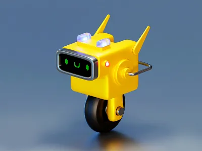 Cute Mono Bot 3d 3d design b3d blender blender 3d bot cute graphic design illustration minimal robot