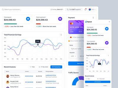 Financial | Space Design System for SaaS bank bank card branding business chart dashboard financetips financial dashboard financial managment fintech graph input investor personalfinance product product design smallbusiness ui wallet wealth