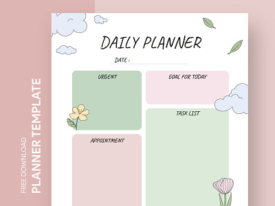 Daily Planner Free Google Docs Template business corporate daily design doc docs document google ms planner print printing project template templates word