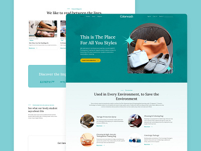 Color Wash - Shoes Wash & Care Landing Page design landing page shoes care shoes wash ui uiux user interface