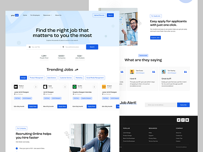 yourHR - Job Finder Platform Website job job hire job search platform ui ui design uiux web design website ui