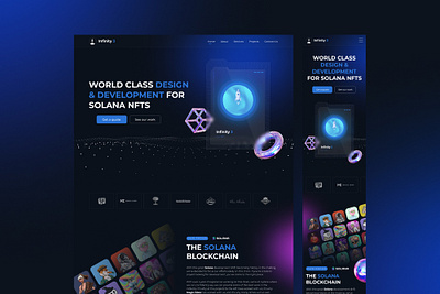 Web design for the NFT project Infinity 3 3d animation branding design graphic design illustration logo motion graphics ui ux webdesign website