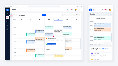 LMS (Learning Management System) Calendar Timeline app branding clean design flat graphic design illustration logo redesign ui ui ux design web design