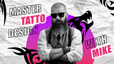 YouTube Thumbnail For Tatto Artist branding design graphic design il illustration logo poster typography ui vector art