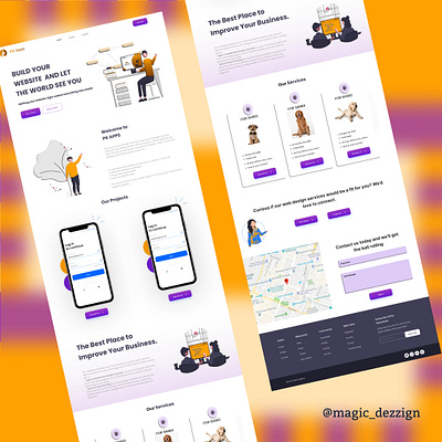 Landing Page app branding design graphic design illustration logo typography ui ux vector