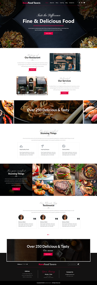 KovaFood Tavern branding graphic design logo res ui ux