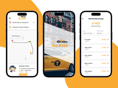 Go Ride: Ultimate Taxi Booking App Development Solution mobile app design mobileapp taxi booking app taxi booking app development ui