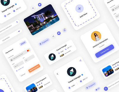 Travel UI Kit Concept branding component design hotel location mobile tourism travel agency travel app travel guid travelling trendy design trip ui ui designer ui kit uikit uix ux