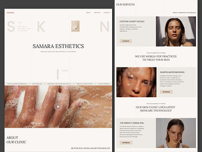 Skincare Clinic | Wellness | Beauty beauty beige design branding design graphic design illustration logo skincare typography ui ux web design wellness