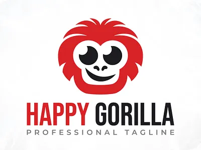 Happy Animal Gorilla Logo Design art gorilla monkey