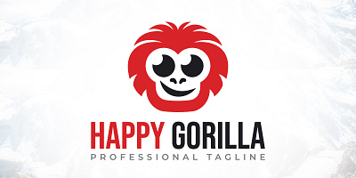 Happy Animal Gorilla Logo Design art gorilla monkey