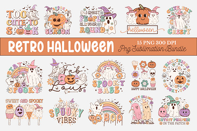 Retro Halloween PNG Sublimation Bundle scorpio