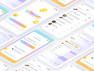 Kids Сhat Mobile App design 3d app design app for kids chat chat app ios kids app logo mobile app mobile app design mobile version ui ux ux ui design ux ui designer uxui