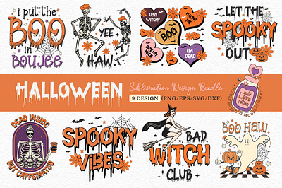 Halloween Sublimation Design Bundle png