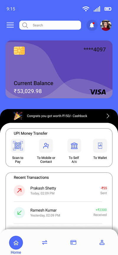 BANKING APP banking app credit card debit card mobile app transaction ui upi