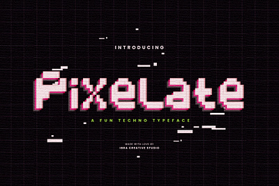Pixelate – A Fun Techno Typeface sans serif typeface