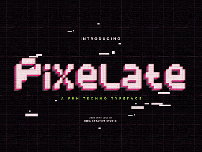 Pixelate – A Fun Techno Typeface sans serif typeface
