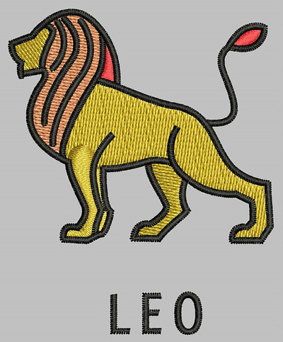Leo King Embroidery Design in PES, DST,EMB,VP3 file format leo embroidery design leo king embroidery leo king logo