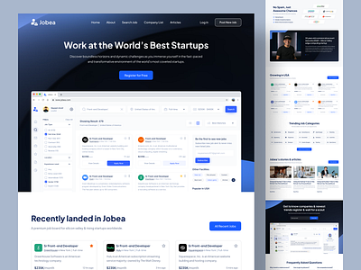Jobea - Job Portal Landingpage artiflow employer freelance halal halal design hiring job application job board job directory job finder job listing job portal landing page job search job seeker job web design marketing recruitment ui design website website design