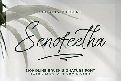 Senofeetha - Monoline Brush Signature Font handwritten