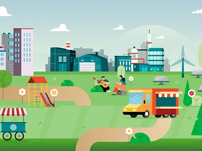 Vertis 2d animation character illustration motion graphics park