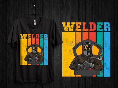 Welder T-shirt Design apperal branding design design for shirts graphic design illustration print retro vintage tshirt shirt design t shirt t shirt t shirt design t shirt template t shirts templates tee tshirt tshirt mocup typography welder welder t shirt