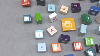 Cubes Wallpaper 3d render 8k blender branding graphic design logo photoshop wallpaper