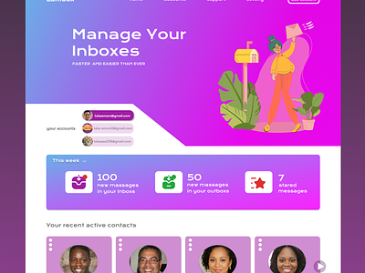 Lambox-inbox manager app brand branding design graphic design prototype ui ux webdesign website wireframe