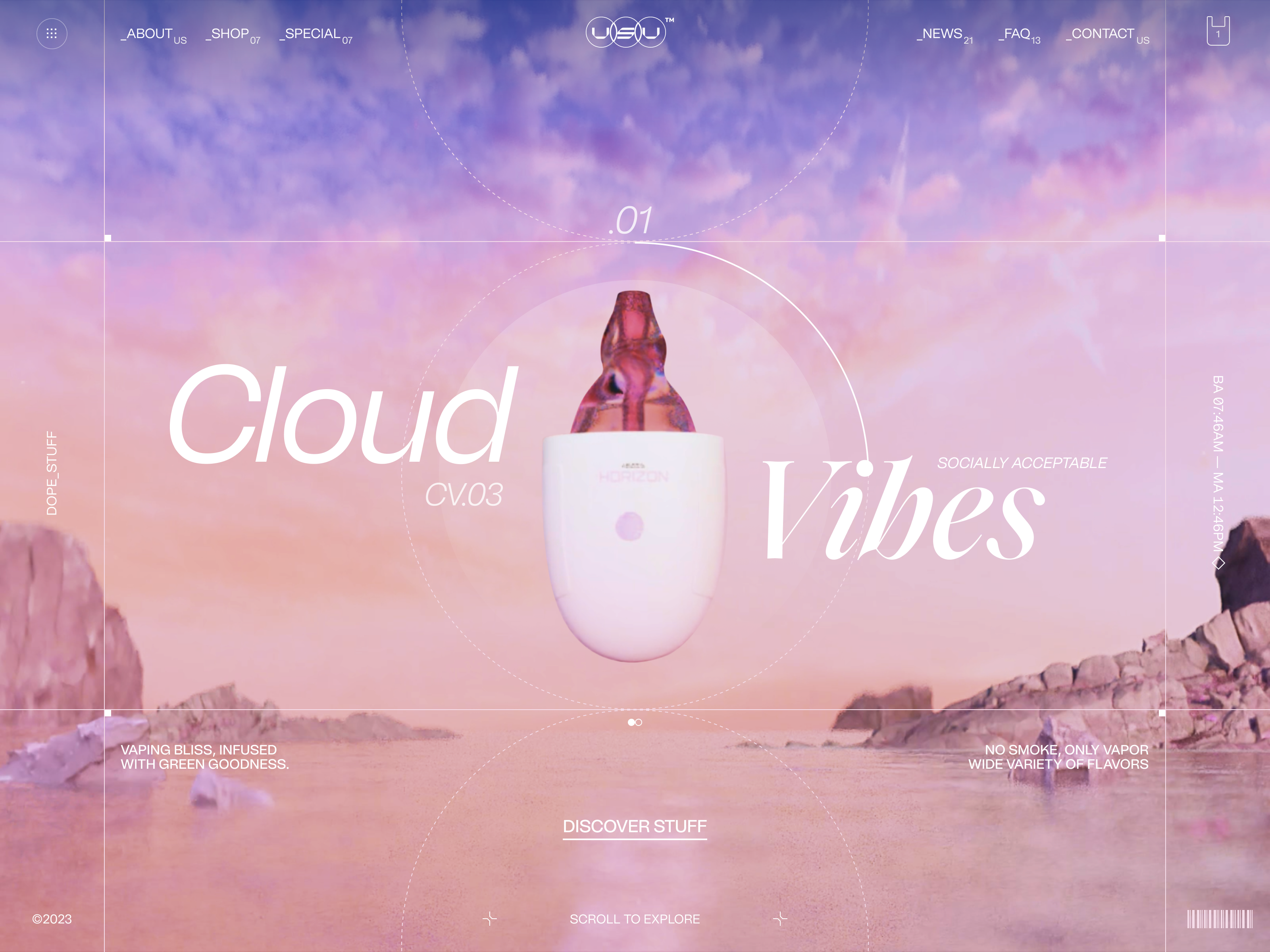 KUSHCLOUD // Website 3d animation blacklead blacklead studio cloud design e commerce laptop pink product purple vape web website