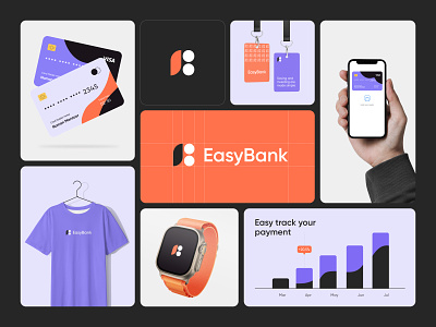 EasyBank Brand Identity bank blue brand identity branding colors design identity logo online orange