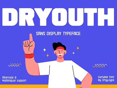 Dryouth - Sans Display Font branding design displayfont flat design font illustration logo sport font typeface variable font