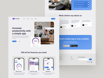 Productivity App Website📱 app branding design graphic design illustration landing landing page mobile productivity typography ui ui ux ux website