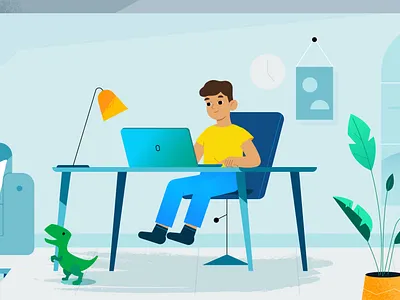 Uberi 2d animation boy character explainer illustration man motion graphics