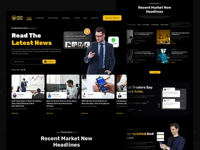 Aron Groups Broker Homepage broker dark mode forex homepage landing page stock market trading trading website web design website website design