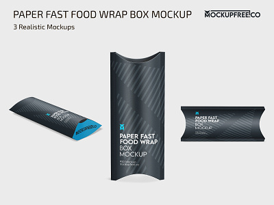 Paper Fast Food Wrap Box PSD Mockup box boxes fastfood food mock up mockup mockups packaging paper product psd template ui wrap