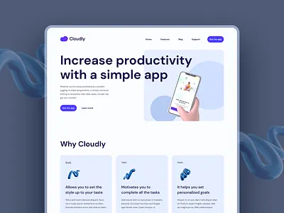 Productivity App Website📱 app branding design illustration landing landing page mobile typography ui ui ux ux web web design website