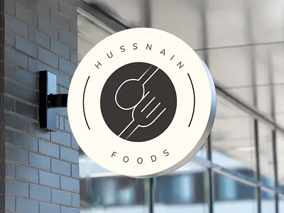 Hussnain Foods Logo 3d branding design food logo graphic design identity illustration logo logo design marketing minimal modern typography ui vector