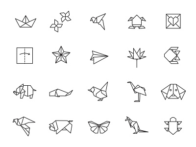 20 Origami Icons free icon freebie icon download icon set origami origami icon sicon design vector icons