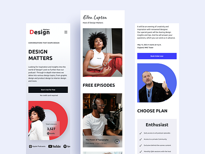 Design Podcast Landing Page 🎧 branding design graphic design illustration landing logo mobile podcast typography ui ui ux ux web web design website