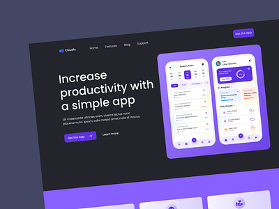 Productivity App Website📱 app branding design illustration landing mobile productivity typography ui ui ux ux web web design website