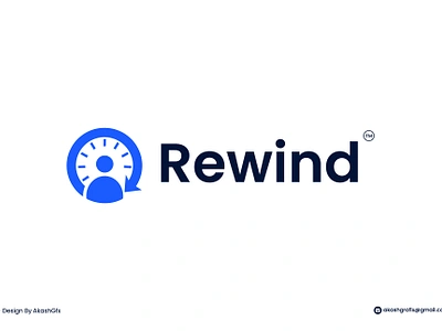 Rewind Logo Design (Unused) back logo back man branding clothing design find go back graphic design history logo logodesigner luxurylogo man history man past past rewind logo rewind man