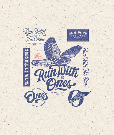 Run With The ONes brand branding company brand logo company branding company logo design graphic design handmade illustration lettering logo typeface typography vector vintage vintage badge vintage font